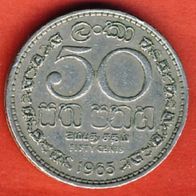 Sri Lanka Ceylon 50 Cents 1965