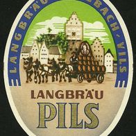 ALT ! Bieretikett PILS Langbräu † 2011 Reisbach/ Vils Lkr. Dingolfing-Landau