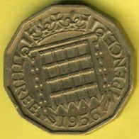 Großbritannien 3 Pence 1956