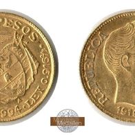 Kolumbien 3,99 g. Goldmünze 2 1/2 Pesos 1919 Simon Bolivar