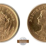 Chile 4,07 g. Goldmünze 20 Pesos 1964, K.M. 168