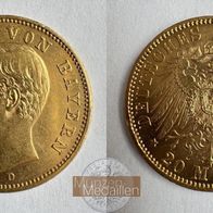 Deutschland Kaiserreich Goldmünze 7,97 g. Bayern König Otto 20 Mark 1905 D