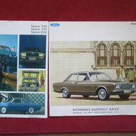 Zwei alte Ford Prospekte Ford 17m,12m und 20m *