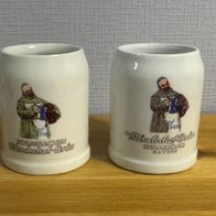 Mönchshof-Bräu - 2 Bierkrüge aus Keramik jeweils 0,25 l Fassungsvermögen
