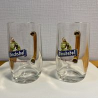 Mönchshof - 2 Bierkrüge aus Glas jeweils 0,3 l Fassungsvermögen - Version 2