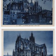 2 alte Postkarten Dom Kathedrale METZ St. Etienne St. Stephan um 1900 RAR Selten