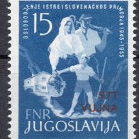 TRIEST-ZONE B STT VUJNA 5. Sept. 1953 Mi Nr. 105 Befreiung Istrien ungebraucht