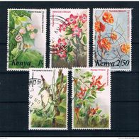 03) Kenia/Kenya 1983 Blumen Mi. Nr. 246-51 5 Werte gestempelt