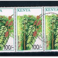 04) Kenia/Kenya 2001 Pflanzen Mi. Nr. 759A 3er Streifen gestempelt