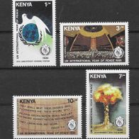 02) Kenia/Kenya 1986 Jahr des Friedens Mi. Nr. 356-59 kpl. Satz postfrisch