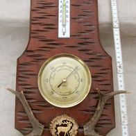 schöne alte Wetterstation ca. 60er J. * Barometer & Thermometer Jagdszene