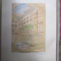 Aquarell Bild Schängelbrunnen Koblenz