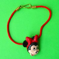 Mädchen Armband Minnie Mouse 3D Figur rot 22 cm Bracelet Kordel Damen Charm