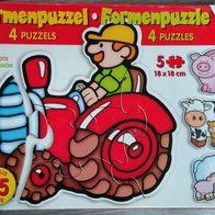 Formenpuzzle 4 Puzzles ab 3 Jahren komplett Bauernhof *
