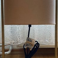 Lampe Leuchte Tischleuchte Santos 22×25×45 Antikmessing, hellrosa Lampenschirm