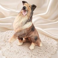 Porzellanfigur Collie Hund - mattes Porzellan - Cluj Rumänien - Vintage