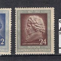 DDR 1952 125. Todestag von Ludwig van Beethoven MiNr. 300 - 301 postfrisch