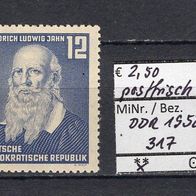 DDR 1952 100. Todestag von Friedrich Ludwig Jahn MiNr. 317 postfrisch