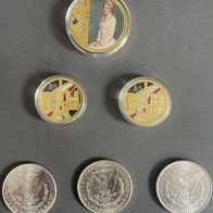 Münzsammlung verschieden America USA Lady Diana Groß Britanien Silber Gold