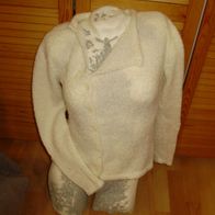 Musera Cardigan creme kusche asymmetrischer Knopfverschluss S