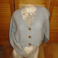 H&M Cardigan hellblau V-Ausschnitt 3 große Knöpfe taillenkurz M