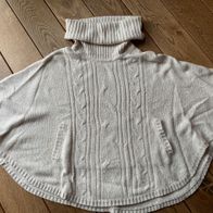 beiger Damenponcho, Poncho, Cape, Gr. S