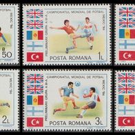 1985 Rumänien Fußball-WM Mexico 1986 Satz MiNr 4193-4198 postfrisch