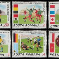 1986 Rumänien Fußball-WM Mexico 1986 Satz MiNr 4260-4265 postfrisch