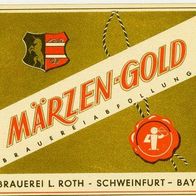 ALT ! Bieretikett Brauerei Roth Schweinfurt Unterfranken Bayern