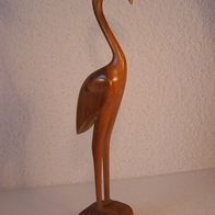 Zweifarbige Flamingo Holz-Figur, 50/60-er J.