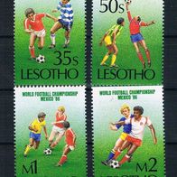 15) Lesotho 1986 Fußball Mi. Nr. 565--68 kpl. Satz postfrisch