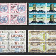 01) Lesotho 1970 UNO Mi. Nr. 82-85 kpl. 4er Blocksatz postfrisch