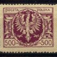 Polen Mi. Nr. 179 Großer Adler auf barockem Schild * * <