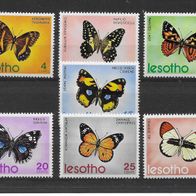 17) Lesotho 1973 Schmetterlinge Mi. Nr. 140-46 kpl. Satz postfrisch
