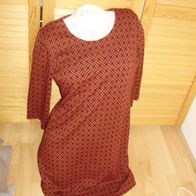 La Fee Maraboutee Kleid braun Muster Stretch 78 Arme Gr 2 = M