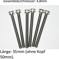 Neu Set 6 Zollschrauben Zoll-Schrauben für 4" Zoll-Auspuff für Supertrapp Neu
