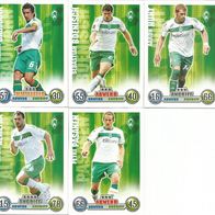 5 Match Attax Cards - Werder Bremen - TOPPS 08/09