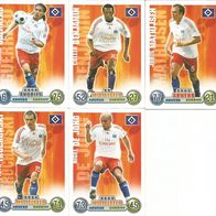 5 Match Attax Cards - Hamburger SV - TOPPS 08/09