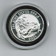 Silbermünze 1OZ St. Georg and the Dragon 2021, UK, 2 Pfund