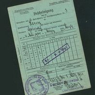 Bescheinigung über geleistete Rentenbeiträge 1933