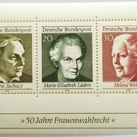 1969, Germany, philatelic sheet: 50 Years of Women´s Suffrage, MNH