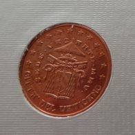 Vatikan 2005 Sede Vacante - 5 €-Cent, stgl / unz, im Folienbeutel
