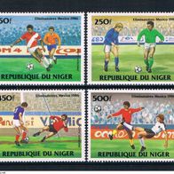 29) Niger 1984 Fußball Mi. Nr. 908-11 kpl. Satz postfrisch