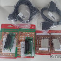 2x SCSI SCA-Adapter (80 Pin auf 68 50 Pin) + 2x Terminator + 2x Kabel (Konvolut)