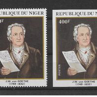 33) Niger 1982 Goethe Mi. Nr. 788 A+B postfrisch