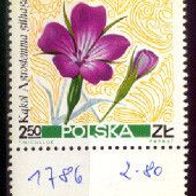 Polen Mi. Nr. 1786 Wiesenblumen: Kornrade * * <