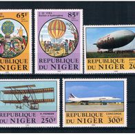 34) Niger 1983 Luftfahrt Mi. Nr. 825-30 kpl. Satz postfrisch