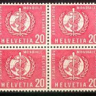 Schweiz Internat. Ämter/ Weltgesundheitsorganis. OMS/ WHO Mi. Nr.32 / 4er Block * * <