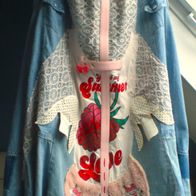 Damen Jeans Rock Blau-Weiß-Rosa-Himbeeren-Grün Gr.48-50-52-54 Einzelexemplar!
