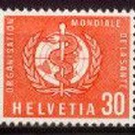 Schweiz Internat. Ämter/ Weltgesundheitsorganis. OMS/ WHO Mi. Nr.33 * * <